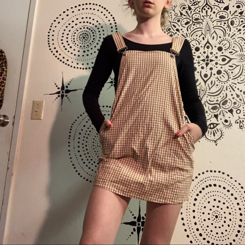 Gingham Overall Dress